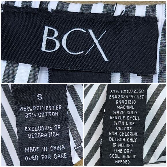 🔺️BCX Striped Off Shoulder Embroidered Floral Bell Sleeve Top Small - Picture 12 of 12